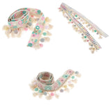 Maxbell 3 Yards Ethnic Style Ball Fringed Lace Jacquard Ribbon with Pompom Ball Trim