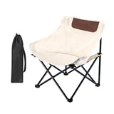 Maxbell Folding Camping Chair Nonslip Portable Foldable Chair for BBQ Fishing Hiking Beige White