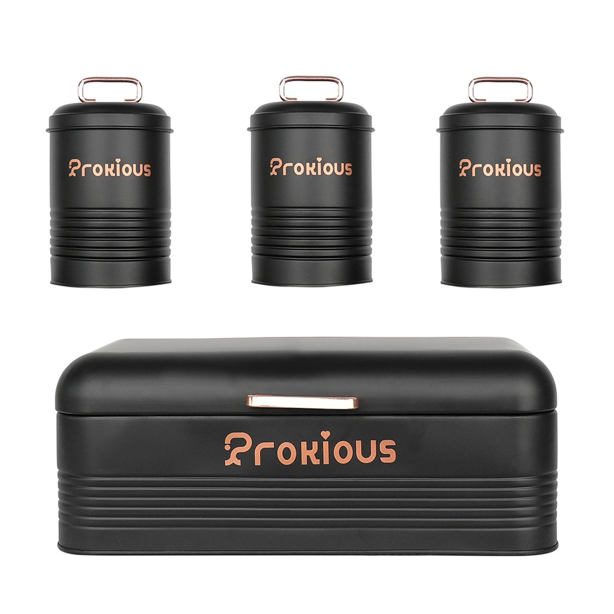 Maxbell Kitchen Canisters Set Kitchen Food Storage Container for Cookies Pantry Home Black