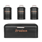 Maxbell Kitchen Canisters Set Kitchen Food Storage Container for Cookies Pantry Home Black