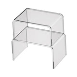 Maxbell 2 Pieces Desktop Storage Stand Container Transparent Desktop Organizer Shelf