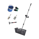 Maxbell Sand Rake Large Telescopic Handle Carbon Steel Convenient Sifting Pet Shovel black