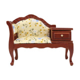 Maxbell 1/12 Dollhouse Miniature Furniture Wooden Floral Recliner w/Drawer