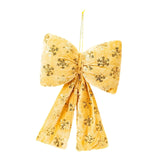 Maxbell Christmas Snowflake Wreath Bow Novelty Door Hanger for Window Events Outdoor Gold