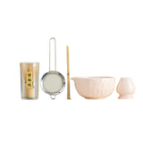 Maxbell 5x Matcha Set Bamboo Spoon Sifter Handcrafted Portable Japanese Matcha Whisk Pink