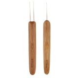 Maxbell 2 Pieces Bamboo Hair Weaving Crochet Needles Hooks Dreadlock Tool 0.75+0.5mm - Aladdin Shoppers