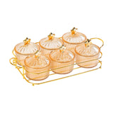 Maxbell Dried Fruit Tray Nut and Candy Serving Tray with Lid for Living Room 6 grids