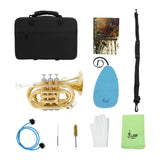 Maxbell Pocket Trumpet with Carrying Case Mouthpiece for Children Musical Gifts Band