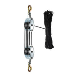 Maxbell Rope Pulley Hoist Compact Sturdy Rope Hoisting for Building Garage Warehouse 4 Wheel and 20m Rope