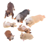 Maxbell Maxbell 7 Pieces Realistic Bulldog Family Pet Model Set, Animal Action Figure Toy for Kids Toddlers, Home Decor, Collections