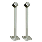 9x2x Stainless Steel Wardrobe Pipe Lever Bracket Closet Rod Holder 300mm