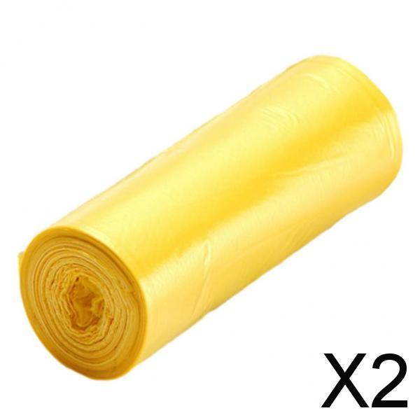 Maxbell 2xBathroom Trash Can Liners Garbage Bin Liners for Restaurant Outdoor Bathroom Yellow