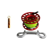 Maxbell Scuba Diving Finger Spool Reel 15m Line with Double Ended Bolt Snap +Whistle