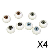 Maxbell 4x4 pairs Half Round Hollow Eyeballs 25mm for Doll Mask Skull Halloween Prop