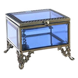 Maxbell Maxbell Square Glass Jewelry Box Bracelet Rings Box for Wedding Desktop Decoration