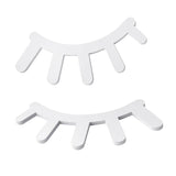 Maxbell 3D Wood Eyelashes Wall Decal Bedroom Sticker for Kids Baby Room White