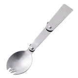 Maxbell 4xStainless Steel Folable Spork Spoon Fork Travel Camping Utensil Cutlery B