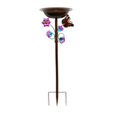 Maxbell Standing Bird Bath Bowl Gift Landscape Bird Feeder Tray for Park Porch Patio Colorful