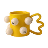 Maxbell Ceramic Coffee Mug Adorable Breakfast Mug for Beverage Kitchen Birthday Gift Yellow
