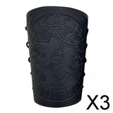 Maxbell 3xArm Bracer Medieval PU Leather Wrist Guard Wristband for Larp Black