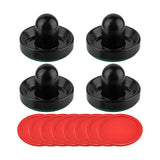 Maxbell 4 Air Hockey Pushers and 8 Pucks 2.5 inch Pucks for Family Game Tables Party Black