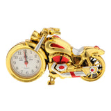 Maxbell 3 Pieces Retro Motorcycle Clock Sculpture Motorbike Model Art Craft Decors