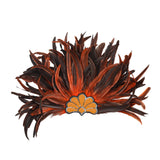 Maxbell Sequins Feather Headpiece Elegant Headwear for Stage Show Dance Role Playing orange