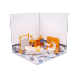 Maxbell 1/12 Backdrop Scene Model with Furniture for Action Figures Dolls Collection Style C