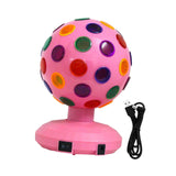 Maxbell Disco Ball Lamp Portable RGB LED Strobe Light for Stages Room Happy Birthday pink