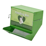 Maxbell Small Animal Feeder with Lid Metal Food Dispenser for Hedgehog Bunny Chicken