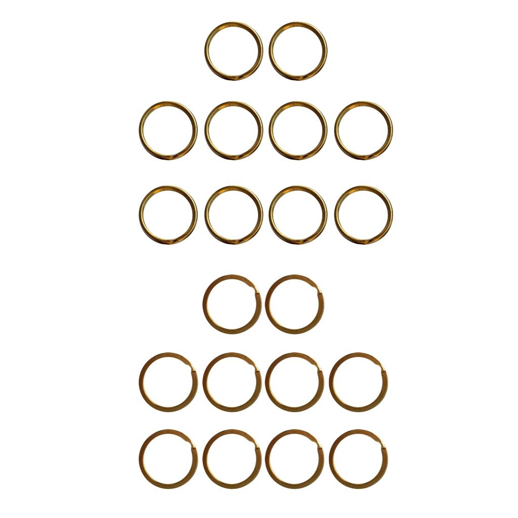 Maxbell 20 Pieces Brass Flat and Round Split Key Chain Rings Key Holder Craft 30mm