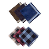 Maxbell 2x6x Dark Plaid Handkerchief Casual Comfortable Reusable Men's Handkerchiefs