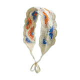 Maxbell Crochet Hair Bandana Headwrap Hairbands for Role Play Photo Shoot Masquerade Orange Blue