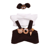 Maxbell 2xMini Doll Clothes Costumes Camisole Pants for Pendant Doll Kids Age 4-7 8-10 brown