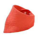 Baby Bib Skin Friendly Triangle Absorbent Burp for Boys Girls Newborn Infant Orange Red