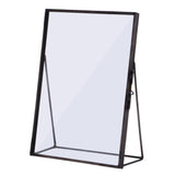 Maxbell 2pcs Antique Freestanding Brass Glass Picture Photo Frame Portrait