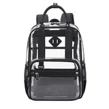 Maxbell Transparent Backpack PVC Clear Laptop Backpack for Teens College Black