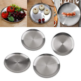 4Pcs stainless steel Round Tray Barbecue Dish fruit dinner plate