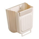 Maxbell Maxbell Hanging Kitchen Trash Mountable Indoor Compost Bucket for RV Toilet Bathroom 6L Beige White