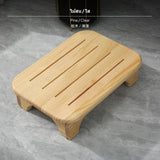 Maxbell 1-Piece hardwood Wood Small Footstool, Beech Step Stool, Multi-Functional Wooden Ottoman, Modern Minimalist Foot Rest for Bedroom, Sofa, Under Desk, Shoe Bench, Easy to Clean, No Assembly Pine 15 Clear