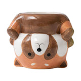 Maxbell Maxbell Animal Planter Flower Vase Shelf Farmhouse Display Office Pottery Plant Pot Raccoon9.7x8.7x8.1cm