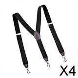 Maxbell 4xFashion Men's Suspenders Pants Adjustable Unisex Adjustable Y Back Black