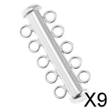 9x925 Sterling Silver Multi Strand Slide Clasps Jewelry Connectors 5 Strand