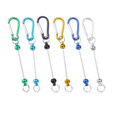 Maxbell 6 Pieces DIY Beadable Carabiner Clips Hardware for DIY Craft Keychain Making