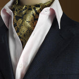 Men's Paisley Floral Jacquard Woven Self Cravat Tie Ascot