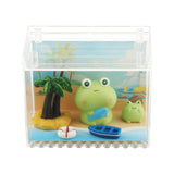 Resin Statues Animal Sculptures Indoor Bedroom Desk Miniature Frog Figurines with Boat