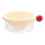 Maxbell Kitchen Strainer Colander Bowl Food Cooking Tool 2 in 1 Kitchen Colander Set White 18x7.5cm