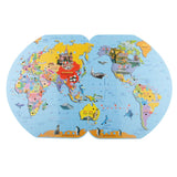 Maxbell Maxbell Wooden World Map and 36 Flags Matching Puzzle Wall Map Geography Kids Educational Toy