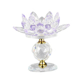 Glass Lotus Tealight Candle Holder Candlestick for Home Party Decoration Purple