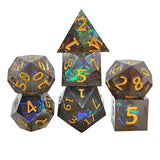 Maxbell 14x Polyhedral Dice Durable Gaming for RPG D12 D20 Board Game Black